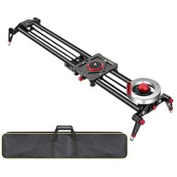 Neewer Camera Slider Video Track Dolly Rail Stabilizer: 31-inch/80cm, Flywheel Counterweight with Light Carbon Fiber Rails, Adjustable Legs, Carry Bag, DSLR Camera Camcorder Track for Filming