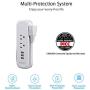 Small Power Strip with USB - NTONPOWER 2 Outlets 3 USB Portable Desktop Charging Station with 15 inches Wrapped Short Extension Cord, Travel Power Strip for for Hotel, Cruise, Home and Office - White