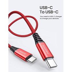 USB C to USB C Fast Charging Cable, AINOPE[2 Pack 6.6ft] USB-C to USB-C Nylon Braided Charger Cord Compatible with Samsung Galaxy Note 10 Plus A80, Google Pixel 2/3/3a XL, iPad pro 2018 and More-Red