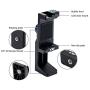 Cell Phone Tripod Mount Adapter Smartphone Tripod Holder Clip Clamp with LED Light & Microphone Shoe Mount and Bubble Level for iPhone/Samsung Galaxy/Moto/Huawei/MI Used on Tripod Monopod and More