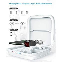 [2020 Latest] Wireless Charger, Powlaken Qi-Certified 3 in 1 Wireless Charging Box for Apple Watch 5/4/3/2/1 AirPods Pro/2/1, Fast Wireless Charging Station for iPhone 11 Pro max/11 Pro/11/Xs Max