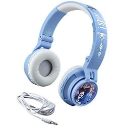 eKids Disney Frozen 2 Wireless Bluetooth Portable Kids Headphones with Microphone, Anna & Elsa Volume Reduced to Protect Hearing Stream Disney Plus, Adjustable Kids Headband for School Home Travel