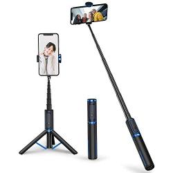 ATUMTEK Bluetooth Selfie Stick Tripod, Mini Extendable 3 in 1 Aluminum Selfie Stick with Wireless Remote and Tripod Stand 360° Rotation for iPhone 11/11 Pro/XS Max/XS/XR/X/8/7, Samsung and Smartphone