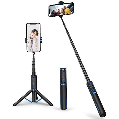 ATUMTEK Bluetooth Selfie Stick Tripod, Mini Extendable 3 in 1 Aluminum Selfie Stick with Wireless Remote and Tripod Stand 360° Rotation for iPhone 11/11 Pro/XS Max/XS/XR/X/8/7, Samsung and Smartphone