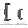 Cup Mount Holder iKross 2-in-1 Tablet and Smartphone Adjustable Swing Cradle with Extended Cup Car Mount Holder Kit for Apple iPad iPhone Samsung Asus Tablet Smartphone - Black