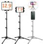 Ipad Tripod Mount, Ipad stand tripod,Phone Floor Stand, Height Adjustable 20 to 67 Inch Tablet Stand for Ipad, Ipad Pro 12.9, 11 and Others Within 5.5-12.9 Inch, Carrying Case and Mini Stand Includeed