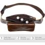 NKns Gifts for Men Leather Retro Mens Pockets Cross-Section Multi-Function Mobile Phone Bag Purse Oil Wax Leather Chest Bag