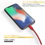 Arkidyn Phone Charger Cord 5M/16FT Extra Long Phone Cable 2.4A Fast Charger Powerline Cable USB Charging Cable Compatible with Phone X 8 Plus 7 Plus 6S Plus 6 Plus 5 5S 5C SE Pod Pad Pro and More（RED)