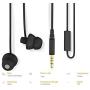 MAXROCK (TM) Unique Total Soft Silicon Sleeping Headphones Earplugs Earbuds with Mic for Cellphones,Tablets and 3.5 mm Jack Plug (Black)