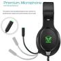 Gaming Headset for PS4, PC, Xbox One Controller, Windows PC, Noise Cancelling Over Ear Headphones with Mic, Bass Surround, Soft Memory Earmuffs for Laptop Mac Nintendo Switch Games (Green)