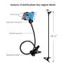 ZTON Cell Phone Holder, Universal Mobile Phone Stand, Lazy Bracket, Flexible Long Arms Clip Mount for IPhone, LG, etc.in Office Bedroom Desktop (Black)