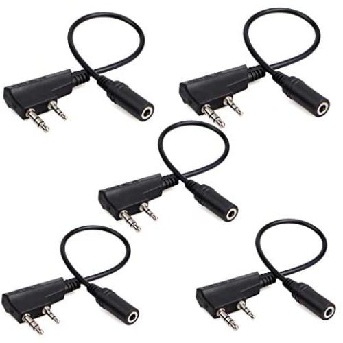 Retevis 2 Pin to 3.5mm Earpiece Adapter Cable 2 Way Radio Headset Adapter for Baofeng BF-888S RT21 RT22 H-777 RT7 RT27 Walkie Talkies (5 Pack) Retevis 2 Pin to 3.5mm Earpiece Adapter Cable 2 Way Radio Headset Adapter for Baofeng BF-888S RT21 RT22 H-777 RT7 RT27 Walkie Talkies (5 Pack)