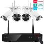 [2020 Dual WiFi 8-CAM 1080p] xmartO 8-Camera WiFi Security Camera System Wireless with 4X 1080P WiFi IP Cameras for Home and Business Surveillance (Dual WiFi Routers in NVR,100ft IR, No HDD, WRS2084)