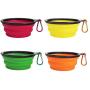 4 Pack Silicone Collapsible Dog Bowls,Portable and Foldable Pet Travel Bowls for Dogs Cats Feeding Water Bowl Dish,with 4 Carabiners Set