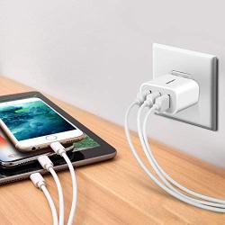 Wall Charger, Amoner Upgraded 2Pack 15W 3-Port USB Plug Cube Portable Wall Charger Plug for iPhone Xs/XS Max/XR/X/8/7/6/Plus, iPad Pro/Air 2/Mini 2, Galaxy9/8/7, Note9/8, LG, Nexus and More