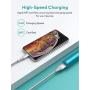 Lightning Cable 3ft Xcentz, Apple MFi Certified iPhone Charger, Braided Nylon Fast Charging iPhone Cable with Premium Metal Connector for iPhone 11/11 Pro/X/XS/XR/XS Max/8, iPad Mini/Air-Silver