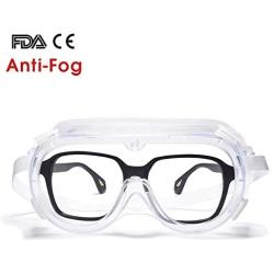 Vanlinker Safety Goggles over Glasses Anti Fog Scratch Lab Goggles Vented VL9525