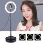 Selfie Ring Light with Tripod Stand with Phone Holder for, Live Stream,Self-Portrait Shooting (Black,1 X Fill Light + 1 X Stand, 10.2in)