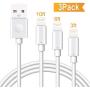 Marchpower iPhone Charger Cable 3Pack 3/6/10FT MFi Certified Lightning Cord USB A Fast Charging Compatible with iPhone SE 11 Pro MAX X Xs XR 8 Plus 7 Plus 6S Plus 5S SE iPod iPad Pro Touch Mini