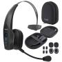 BlueParrott B350-XT BPB-35020 Noise Canceling Bluetooth Headset with 300-FT Wireless Range for iOS, Android, Windows, and Mac Bundle with Blucoil Headphones Carrying Case, and Replacement Ear Pads