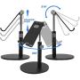 Co-Goldguard Adjustable Tablet Stand Cell Phone Desk Holder Aluminum Desktop Stand Solid Anti-Slip Portable Universal Holders Compatible with All Mobile Smart Phone Tablet,Black