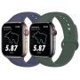 NUKELOLO 2 Pack Sport Bands Compatible for Apple Watch Band 38MM 42MM 40MM 44MM,Soft Silicone Sport Wristband for iWatch Series 5/4/3/2/1