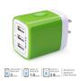 Ailkin Wall Charger Plug, 3.1A/5V Fast Charging Plug Brick Block Cube Base Charger Station Replacement for Phone X/8/7/6s/Plus, Pad Pro/Air 2/Mini, Samsung Galaxy S7/S6/Edge/Plus, LG, HTC (Green)