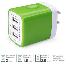 USB Charging Block, Ailkin 3.1A Fast USB Charger Adapter Charging Plug Cube Compatible iPhone X/8/7/6s/Plus, iPad Pro/Air 2/Mini, LG, HTC, Samsung and More Android, Type C, iOS Smart Phones Charger