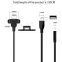 USB 2.0 Male to Dual Female Charging Extension Cable, Furniture nightstand USB Charging Port, Panel Mount Cable with Screw Hole 5ft (2 pcs and Adapter)