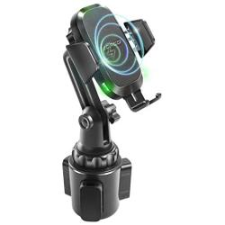 TOPGO Cup Holder Phone Mount Wireless Charger,Universal Cell Phone Holder Car Charger Wireless-Charger-Cup-Phone-Holder Fast Charging for iPhone, Samsung Galaxy