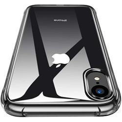 CANSHN iPhone XR Clear Case, Protective Heavy Duty Case with Soft TPU Bumper [Slim Thin] Case for iPhone XR 6.1 Inch (2018)-Black