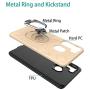 Oleaders for Galaxy A21 Case with Tempered Glass Screen Protector, Rotatable Metal Ring Holder Compatible with Magnetic Car Kickstand Case for Samsung Galaxy A21 - Gold