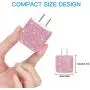 SAVORI Dual USB Wall Charger, Bling Rhinestones Wall Charger Plug Power Adapter with USB 3-in-1 Multi Charging Cable Compatible with iPhone iPad Android Type C Phones (Pink) SAVORI Dual USB Wall Charger, Bling Rhinestones Wall Charger Plug Power Adapter with USB 3-in-1 Multi Charging Cable Compatible with iPhone iPad Android Type C Phones (Pink)