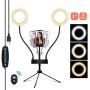 Desktop Ring Light LED 5" Dual Selfie Ring Light with Tripod Stand and Phone Holder for YouTube Photography Vlog Makeup