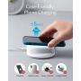 Anker Wireless Charging Station, 2 in 1 PowerWave+ Pad with Holder for Apple Watch 5/4/3/2, Wireless Charger for iPhone 11, Pro, Pro Max, Xs, AirPods (Watch Charging Cable & AC Adapter Not Included)