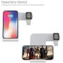 FACEVER 2 in 1 Wireless Charger Stand Dock Fast Qi Phone iWatch Charging Station Compatible for Apple Watch Series 1 2 3 4 5 iPhone 11 Pro Max X XS XR 8 8 Plus Samsung S9 S10, White