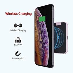 iWALK Qi Wireless Portable Charger Power Bank 3000mah by Sticking to iPhone,Compatible with iPhone Xs, XR, X,11, 8,Plus,Samsung Galaxy S10, S10+, S9, S9+, S8, S8+, Note 9, Nexus, HTC and More, Pink