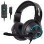 NUBWO N11U USB Gaming Headset with 7.1 Surround Sound Stereo, USB Headphones with Noise Canceling Mic & RGB Light, Compatible with PC, PS4 Console, Laptop