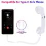 Cell Phone Handset, Retro Telephone Handset 3.5 mm Wired Anti Radiation Noise Reduction Receivers for iPhone, Android Mobile Phones, Smartphone (White)