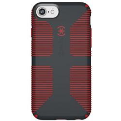 Speck Products CandyShell Grip iPhone SE 2020 Case/iPhone 8/7/6S/6 - Charcoal Grey/Dark Poppy Red