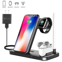 Wireless Charging Station, Earteana 3 in 1 Wireless Charger for Apple Watch Airpods, Wireless Charging Stand for iPhone 11/11pro/11pro Max/X/XS/XR/Xs Max/, Charging Station Dock for Other Qi Phones