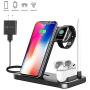 Wireless Charging Station, Earteana 3 in 1 Wireless Charger for Apple Watch Airpods, Wireless Charging Stand for iPhone 11/11pro/11pro Max/X/XS/XR/Xs Max/, Charging Station Dock for Other Qi Phones