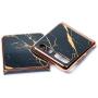 Phone Case Ultra-Thin Back Cover Tempered Glass Shell Electroplated PC Protector Fit for Samsung Galaxy Z Flip Phone Accessories (Gold Thread Black)