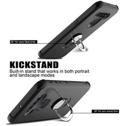 lovpec LG K51 Case with Soft TPU Screen Protector, Ring Holder Kickstand Shockproof Protective Phone Cover Case for LG K51/LG Q51/LG Reflect/LG LM-K500UM (Black)