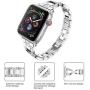 Sankel Compatible for Apple Watch Series 5 44mm Bands,Women Rhinestone Bling Metal Replacement Strap Bracelet Wristband for Apple iWatch Series 5/4 44mm,Series 3/2/1 42mm(Silver)