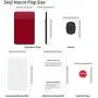 Sinjimoru Removable Cell Phone Wallet with Flap, Wireless Charging Compatible Phone Card Holder Wallet and iPhone Mount, Sinji Mount Flap Red