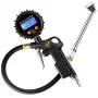CZC AUTO Digital Tire Inflator Pressure Gauge, LED Display Tyre Deflator Gage with Dual Head Chuck Rubber Hose MNPT Fitting, Compatible with Air Pump Compressor for Truck Bus RV Car Motorcycle Bike
