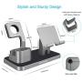 BENTOBEN Compatible with Apple Watch Stand Airpods Charger Dock Cell Phone Stand, Universal Desktop Stand Charging Station Holder for iWatch Airpods iPhone iPad Tablet Android Smartphone, Space Gray