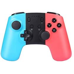 Wireless Pro Game Controller for Nintendo Switch, Pekyok SW07 Bluetooth Gamepad Joypad Remote for Nintendo Switch Console Supports Gyro Axis and Dual Vibration - Blue & Red(Third-Party Product)