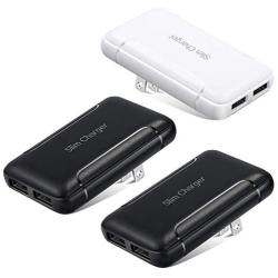USB Plug in Wall Charger, Excgood 2-Port USB-A Ultra Compact Foldable Charger Block Compatible with iPhone 11/Xr/Xs, Galaxy,Note, Pixel and More Phones, 3-Pack, Black&White